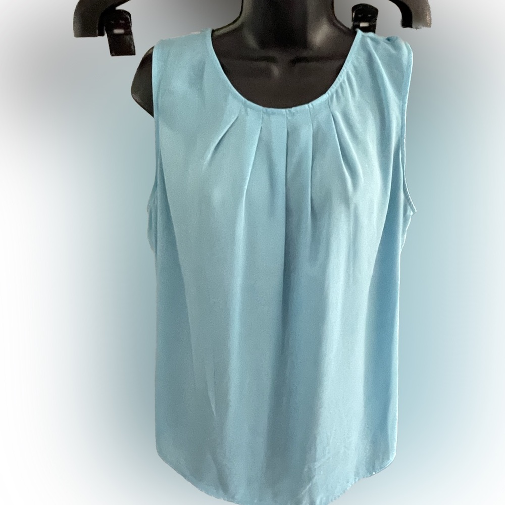 Beautiful Teal Blue Worthington Top Blouse Shirt Size PXXL